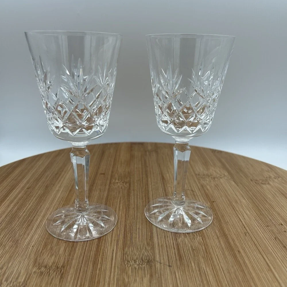 Set‎ of 2 Lenox USA Charleston Crystal Wine Glass 6 3/4